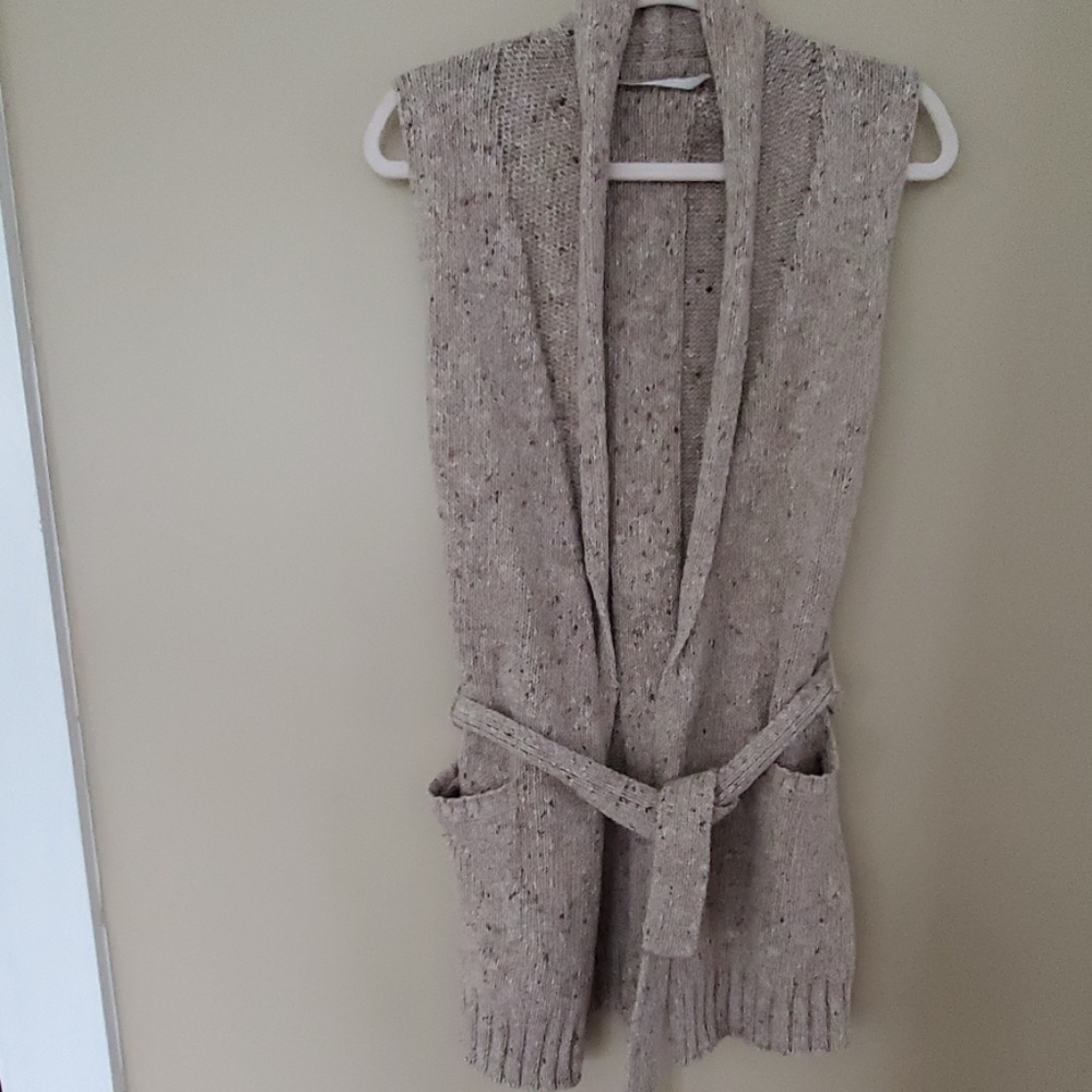 Athleta sweater vest tan
